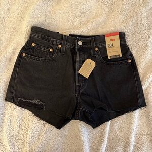 Levi's 501 Black Denim Shorts